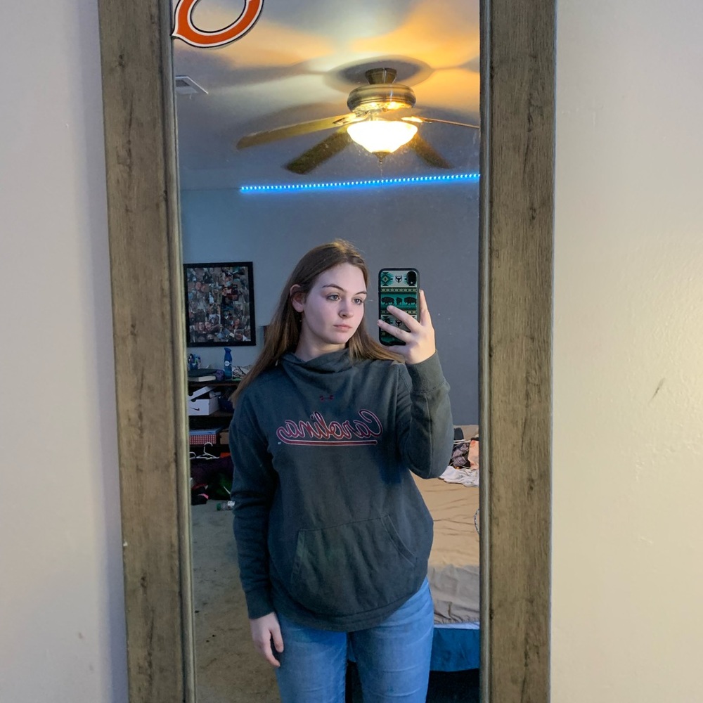 Gray carolina under armor hoodie
